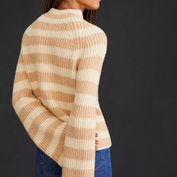 NWT Anthropologie Maeve Striped Turtleneck Sweater M - Picture 4 of 4